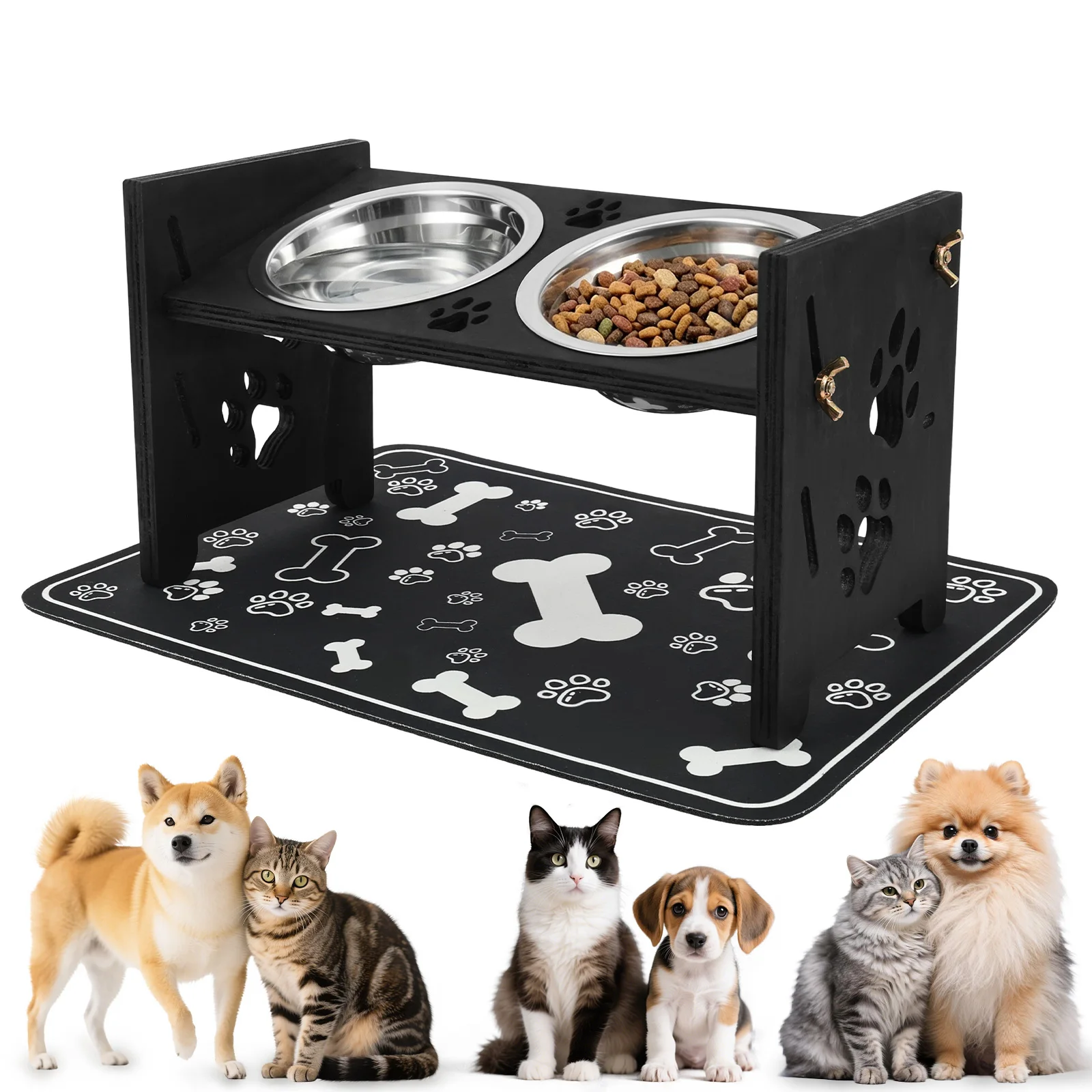 Elevated Dog Feeder Bowls Adju - Royal Canin Food Medium recension och pris