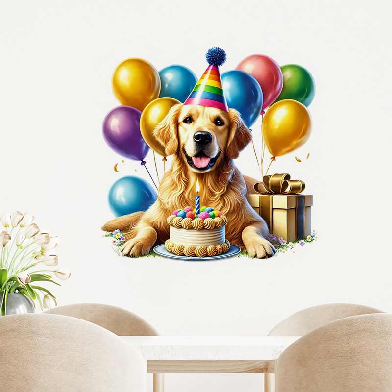 Happy Birthday Golden Retrieve - Pvc Panel Background recension och pris
