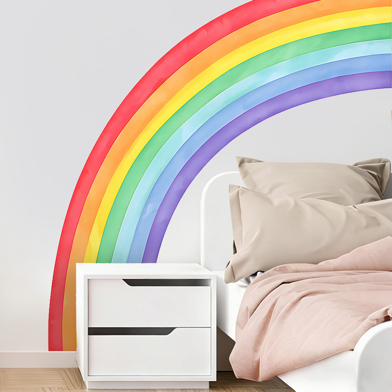 Large Rainbow Wall Stickers Se - Pvc Panel Background recension och pris